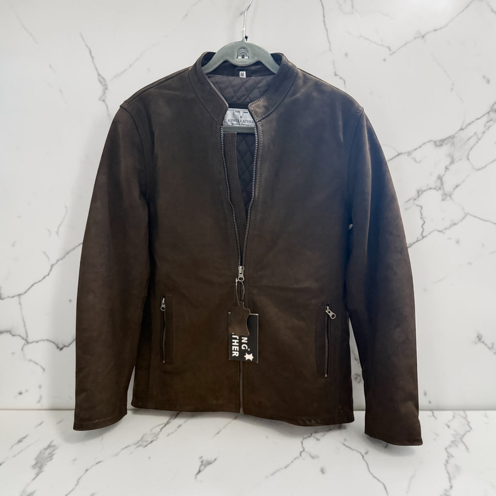 Braune Klassische Lederjacke | Echtes Leder | Handgefertigt