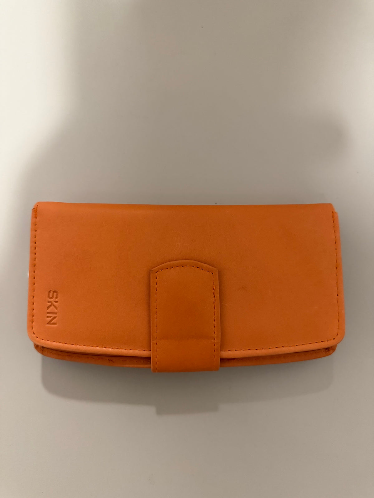 Damen Geldbörse aus Kunstleder – Orange mit Kartenfächern & Reißverschlussfach