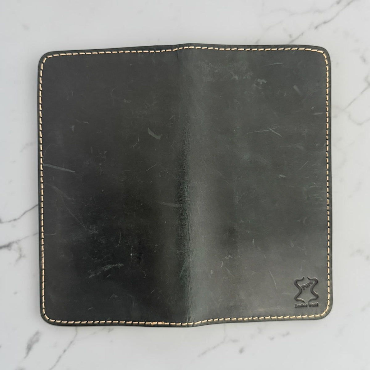 Dunkelbraunes Leder Portemonnaie | Echtes Leder | Handgefertigt | Garantie