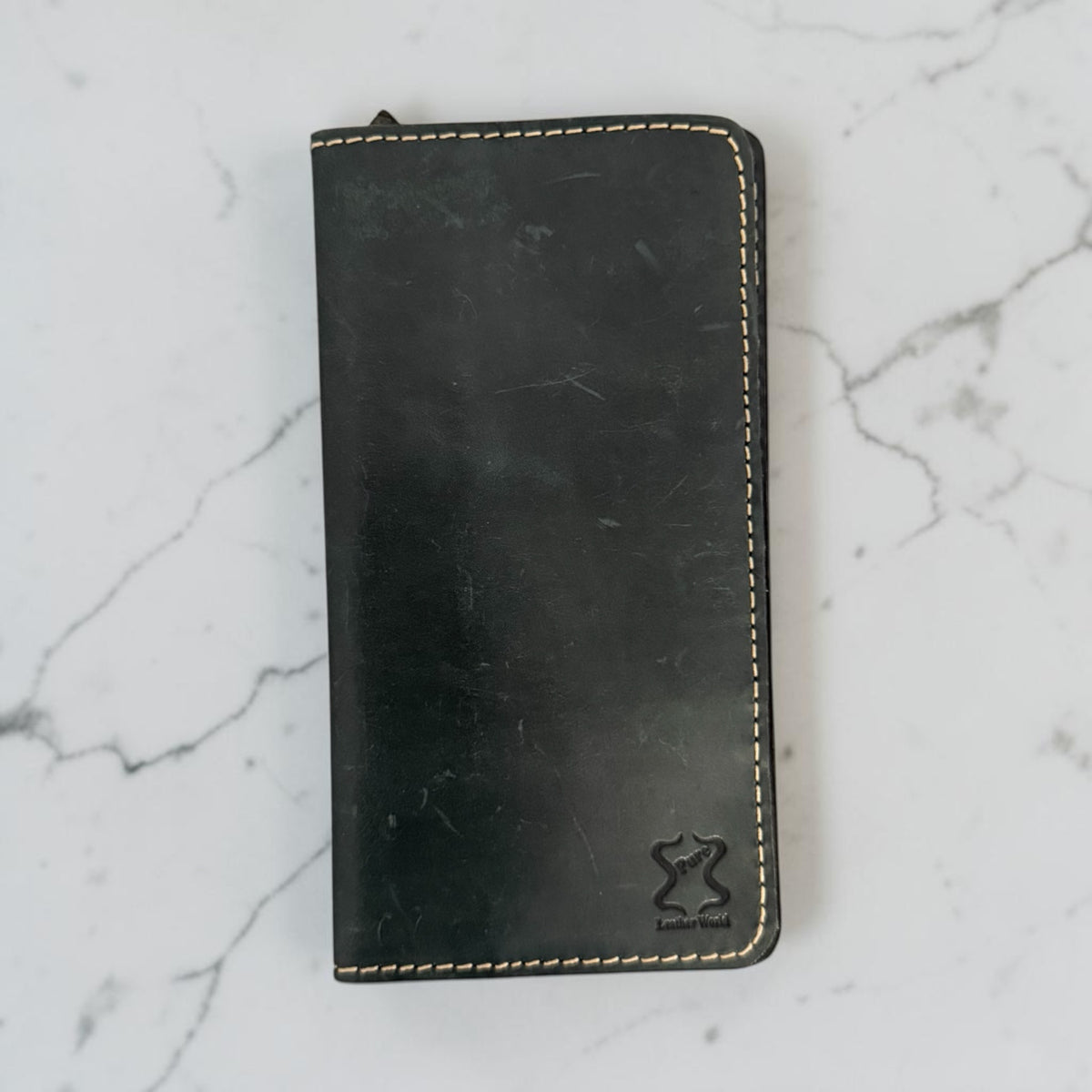 Dunkelbraunes Leder Portemonnaie | Echtes Leder | Handgefertigt | Garantie
