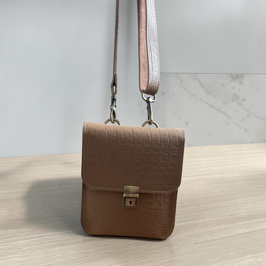 Elegante Crossbody-Tasche – Hautfarbe Echt Leader