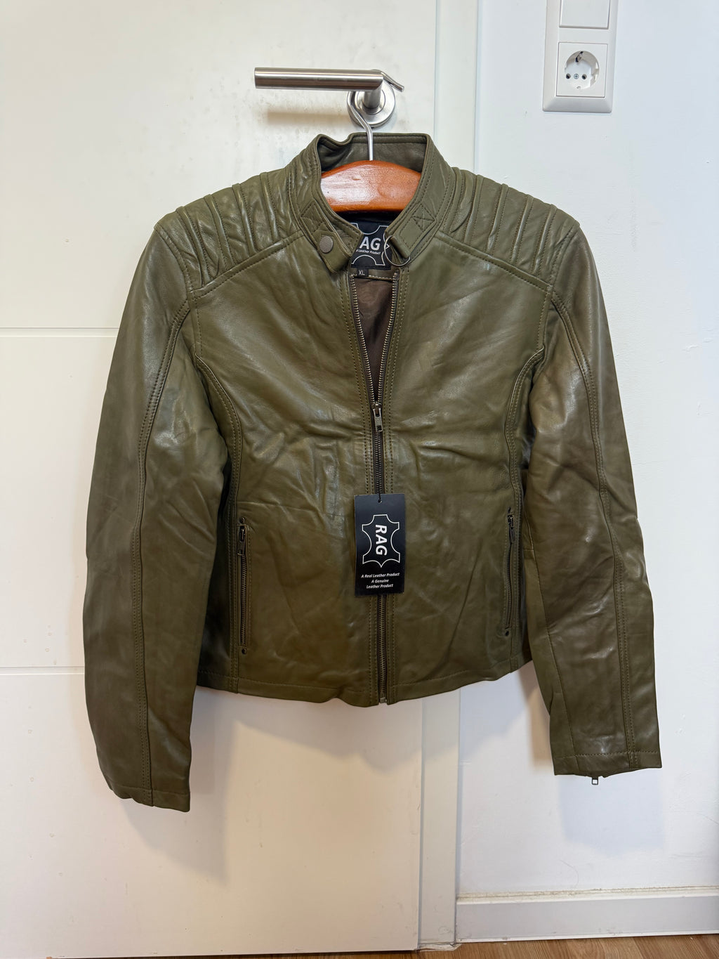 Herren Lederjacke – Olivgrün | RAG