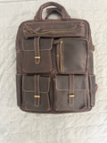 Vintage Leder-Rucksack in Dunkelbraun – Viele Fächer & viel Stauraum